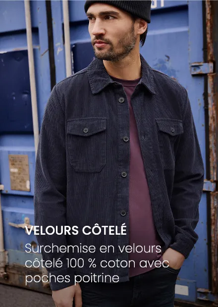 Surchemise en velours côtelé