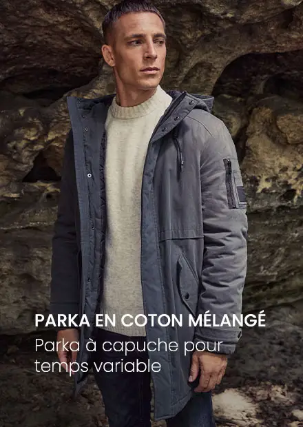 Parka en coton mélangé